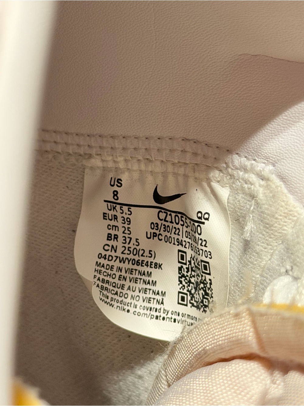 Nike Blazer Mid '77 Vintage White Black Leather Sneakers [Size 8] - Picture 9 of 9